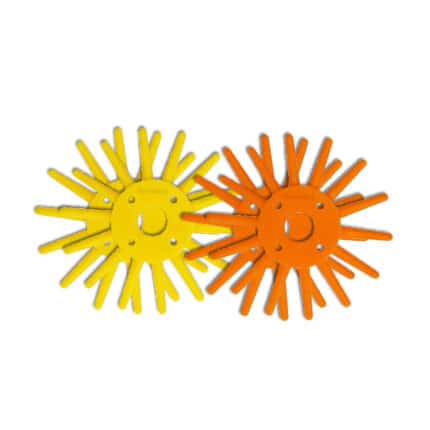 Ruote a dita in silicone gialle e arancio