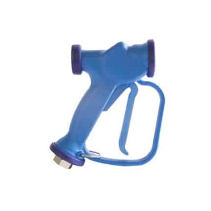 Pistola da lavaggio in plastica blu con maniglia di regolazione getto