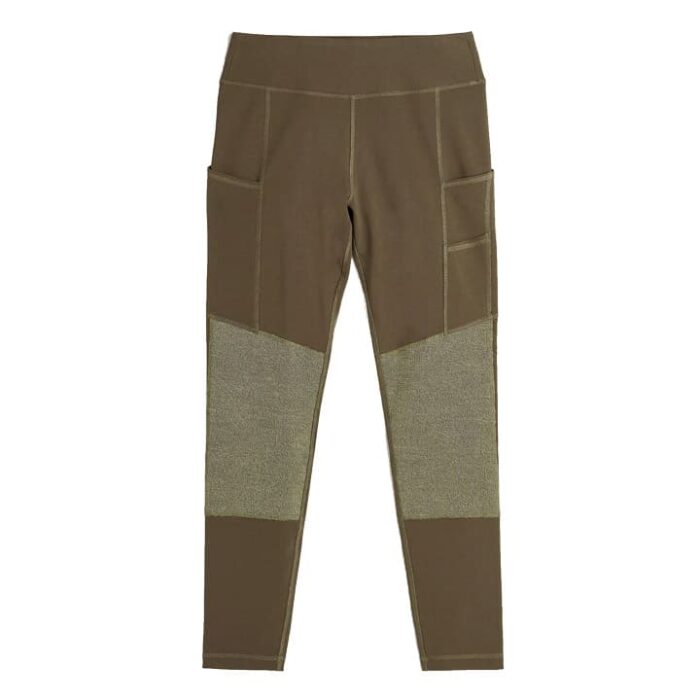 Legging da lavoro taglio femminile moltitasche con ginocchia rinforzate colore ulivo scuro
