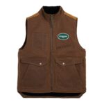 Gilet multitasche con chiusura a zip colore marrone